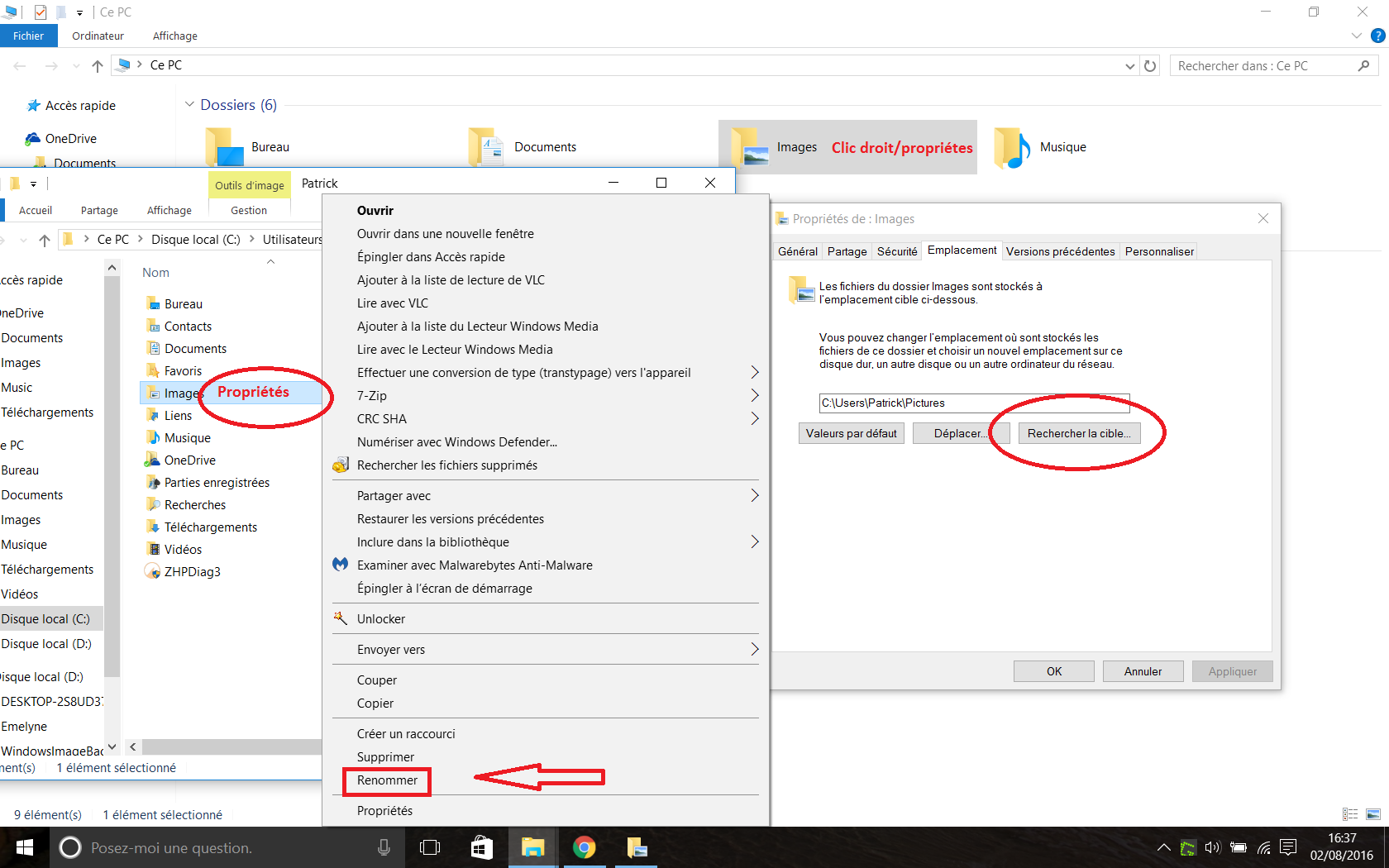 windows 10  renommer les dossiers de  u0026quot base u0026quot    documents